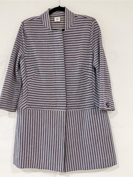 CAbi Jackets & Blazers - CAbi Gray & Black Striped Button-Front Jacket